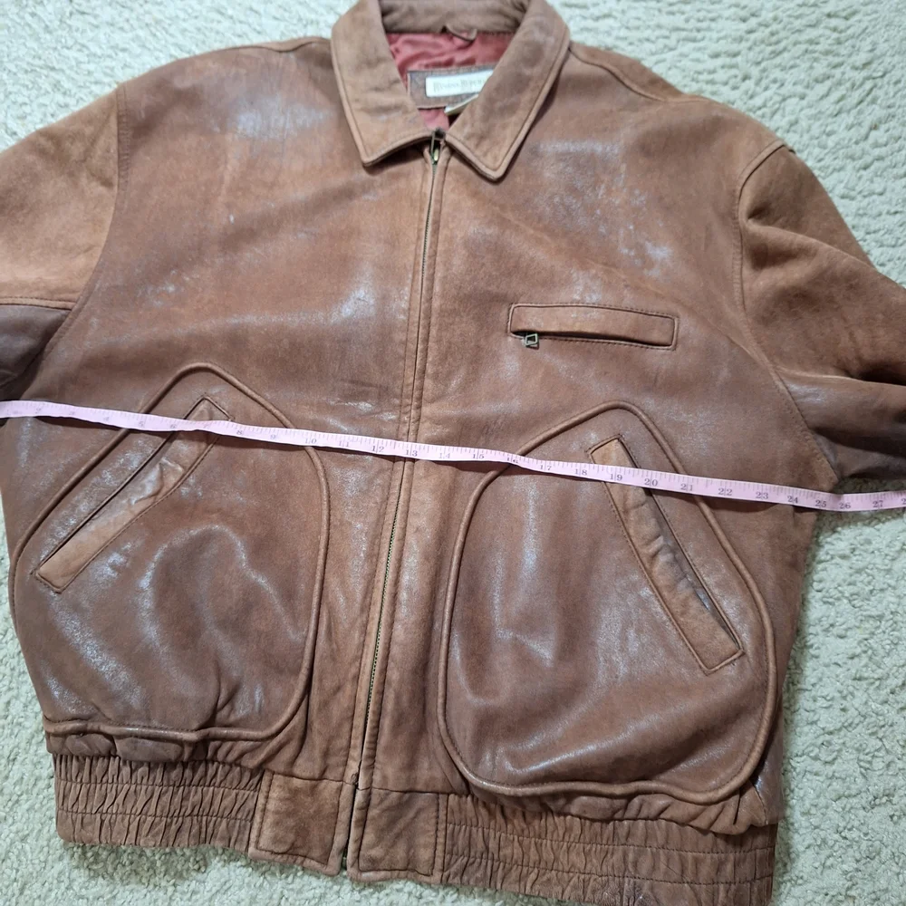 VTG Banana Republic Dark Brown Leather Bomber Jacket